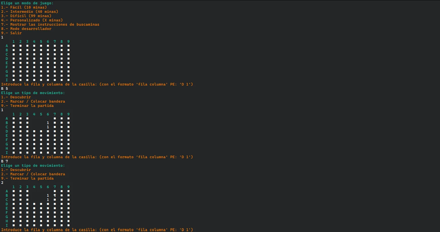 Buscaminas game preview
